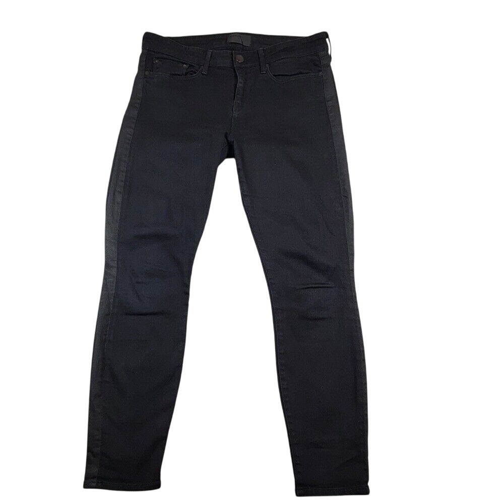Vince Women's Skinny Ankle Jeans Sz‎ 30 Black Printed Stripe Made in USA